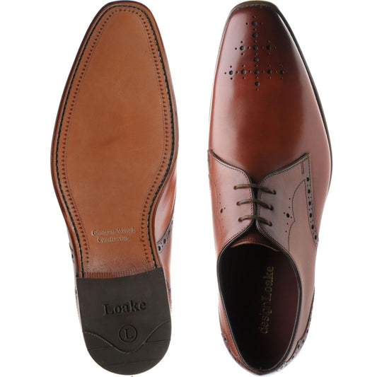 Product image for Loake Hannibal mens brogues in handpainted chestnut calf (second)