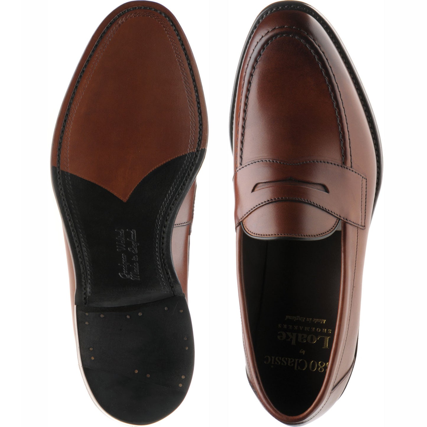 Product image for Loake Hornbeam mens loafers in seared mahogany calf (second)