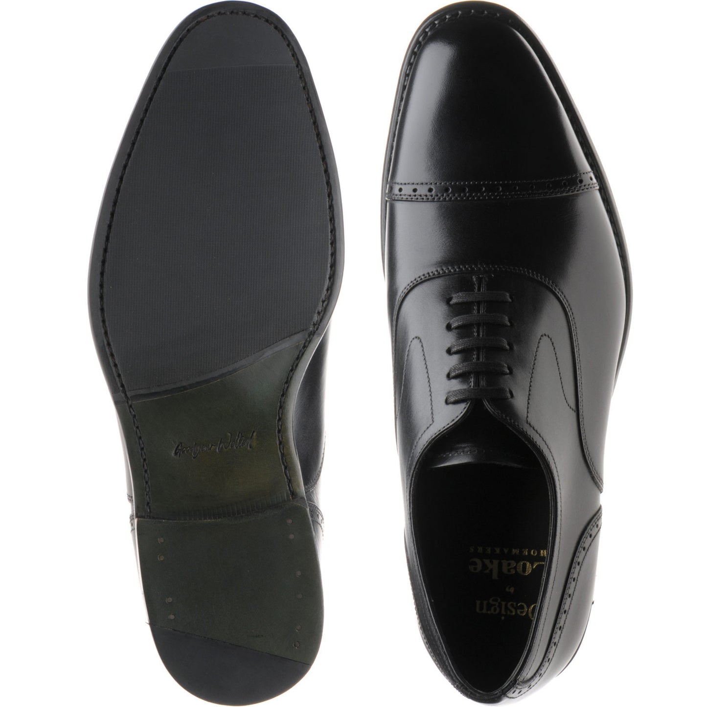 Product image for Loake Hughes in black brushpainted calf