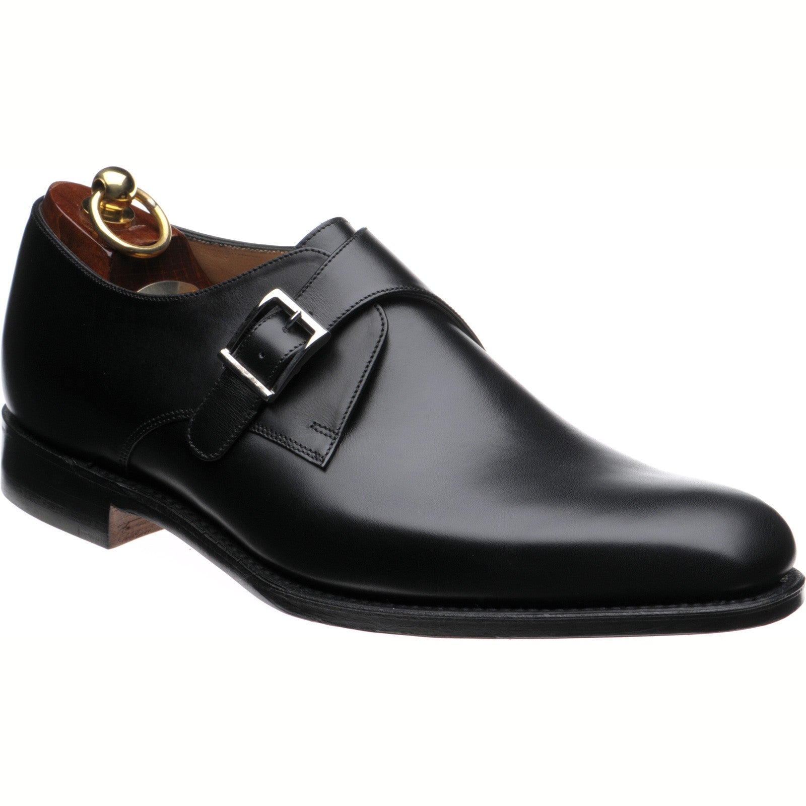 Loake Medway mens monk shoes in black calf – Herring Shoes