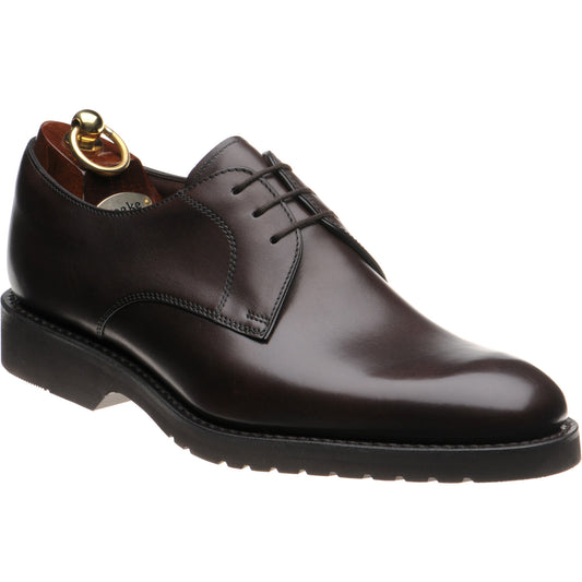 Product image for Loake Orson mens rubber-soled Derby shoes in dark brown calf