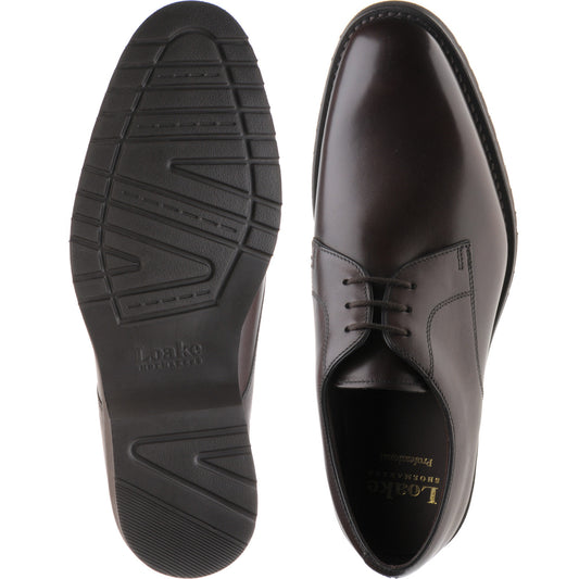 Product image for Loake Orson mens rubber-soled Derby shoes in dark brown calf