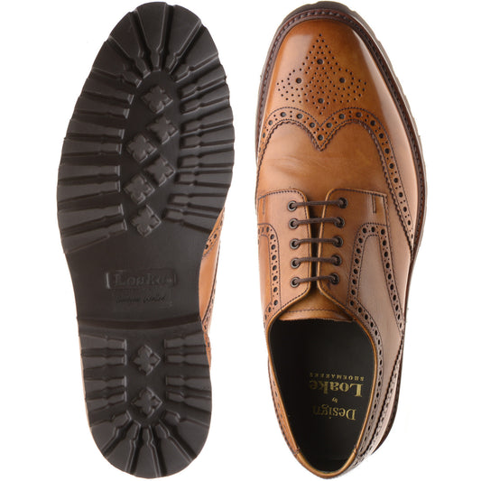 Product image for Loake Perseus mens rubber-soled brogues in tan calf (second)
