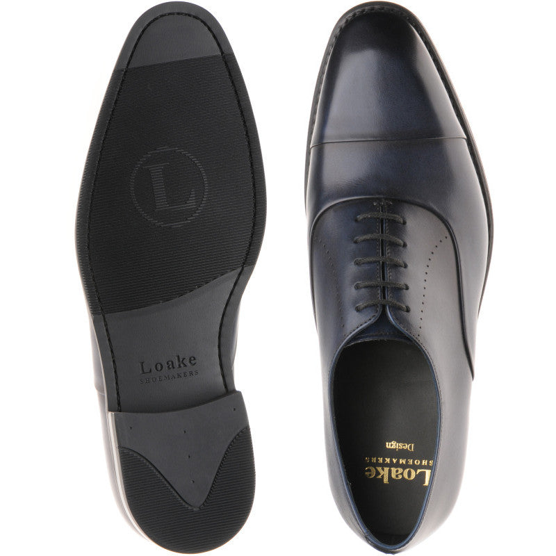 Product image for Loake Phoenix mens rubber-soled Oxfords in navy calf