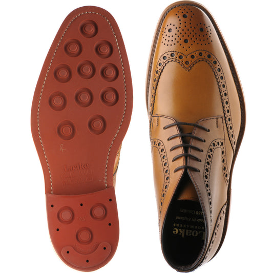 Product image for Loake Reading mens rubber-soled brogue boots in cognac calf (second)