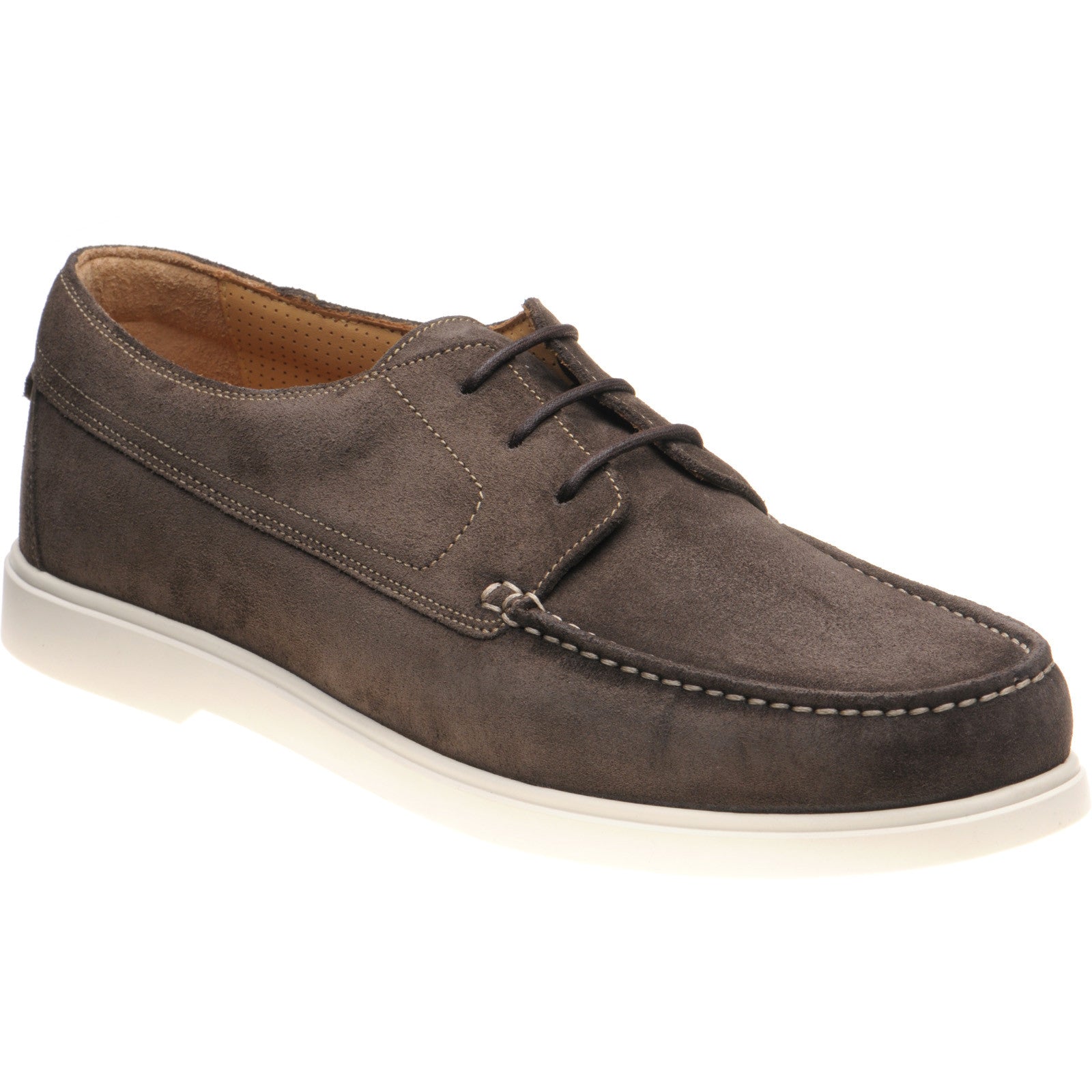 Loake Sardinia mens rubber-soled deck shoes in anthracite grey