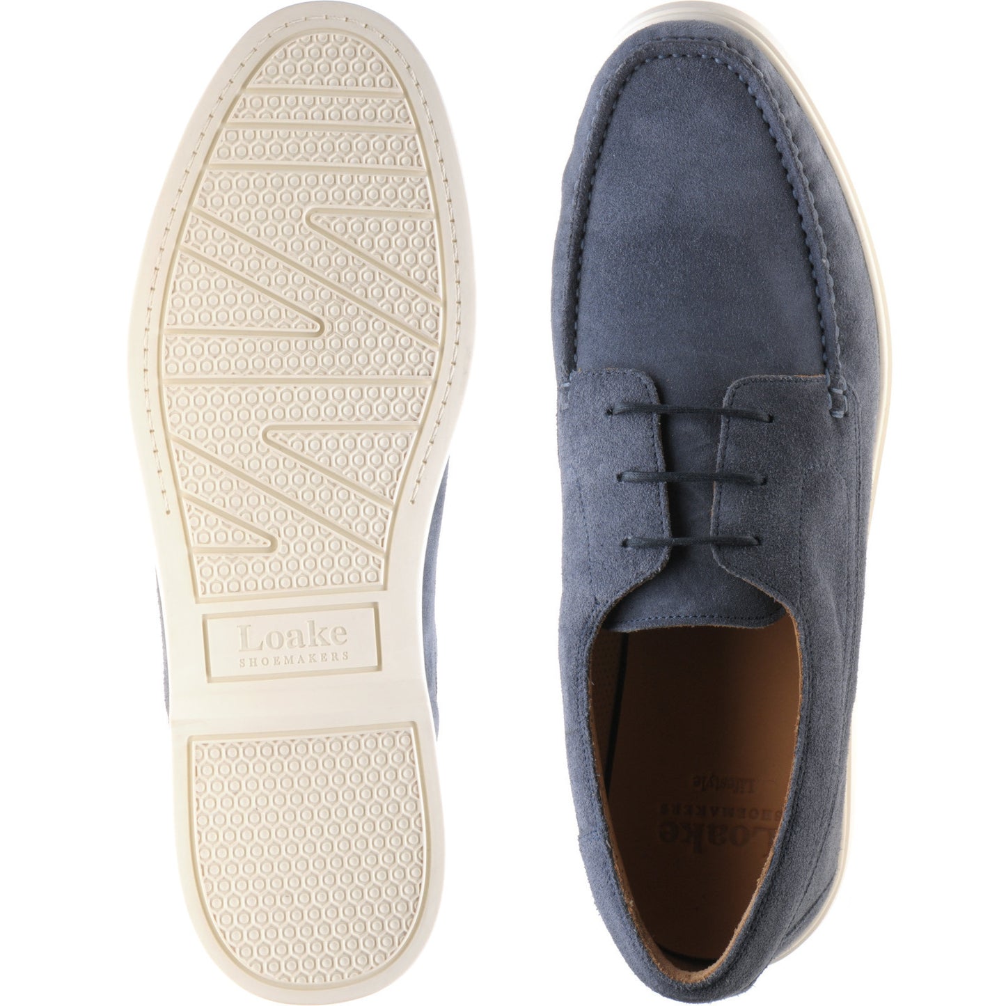 Product image for Loake Sardinia in gulf light blue suede