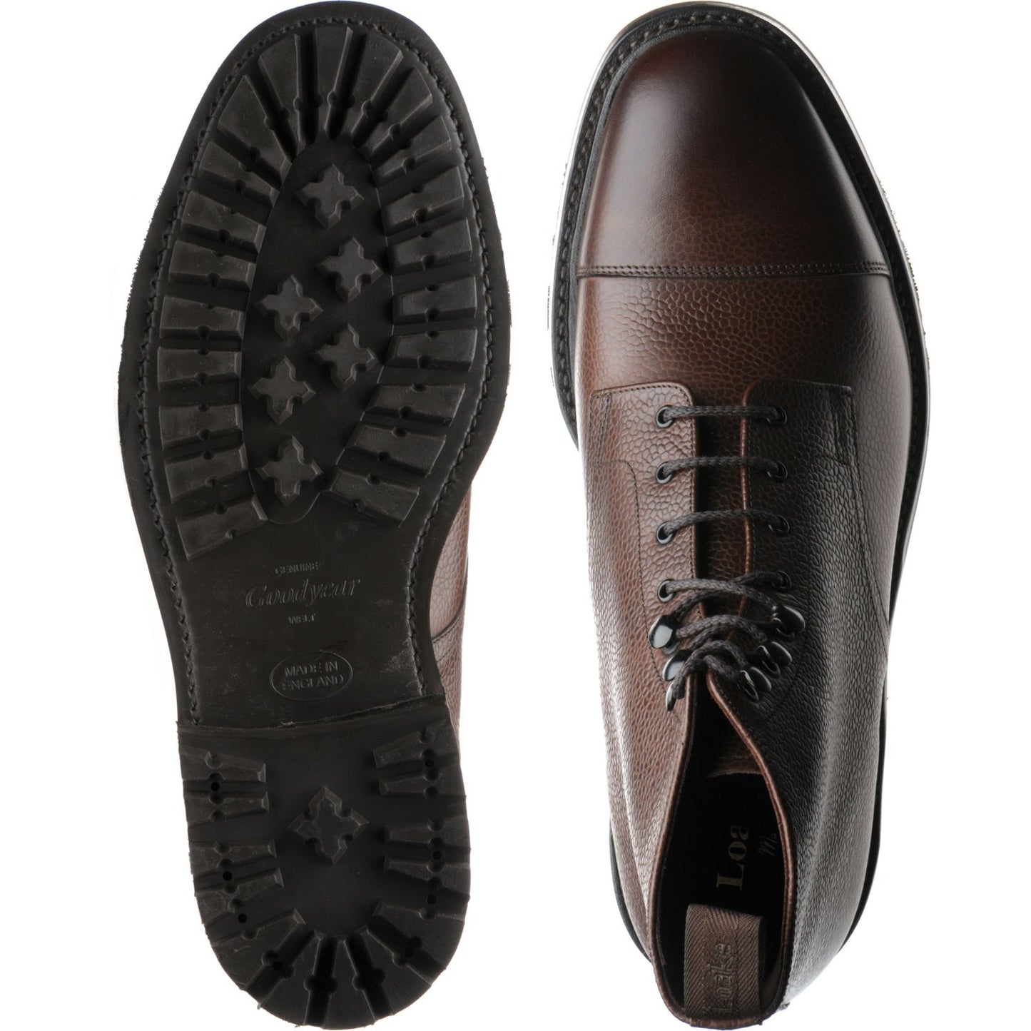 Product image for Loake Sedbergh in dark brown grain calf