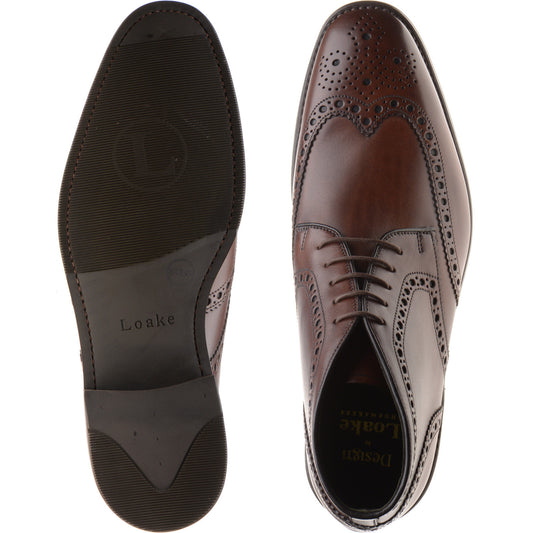 Product image for Loake Sywell mens rubber-soled brogue boots in dark brown (second)