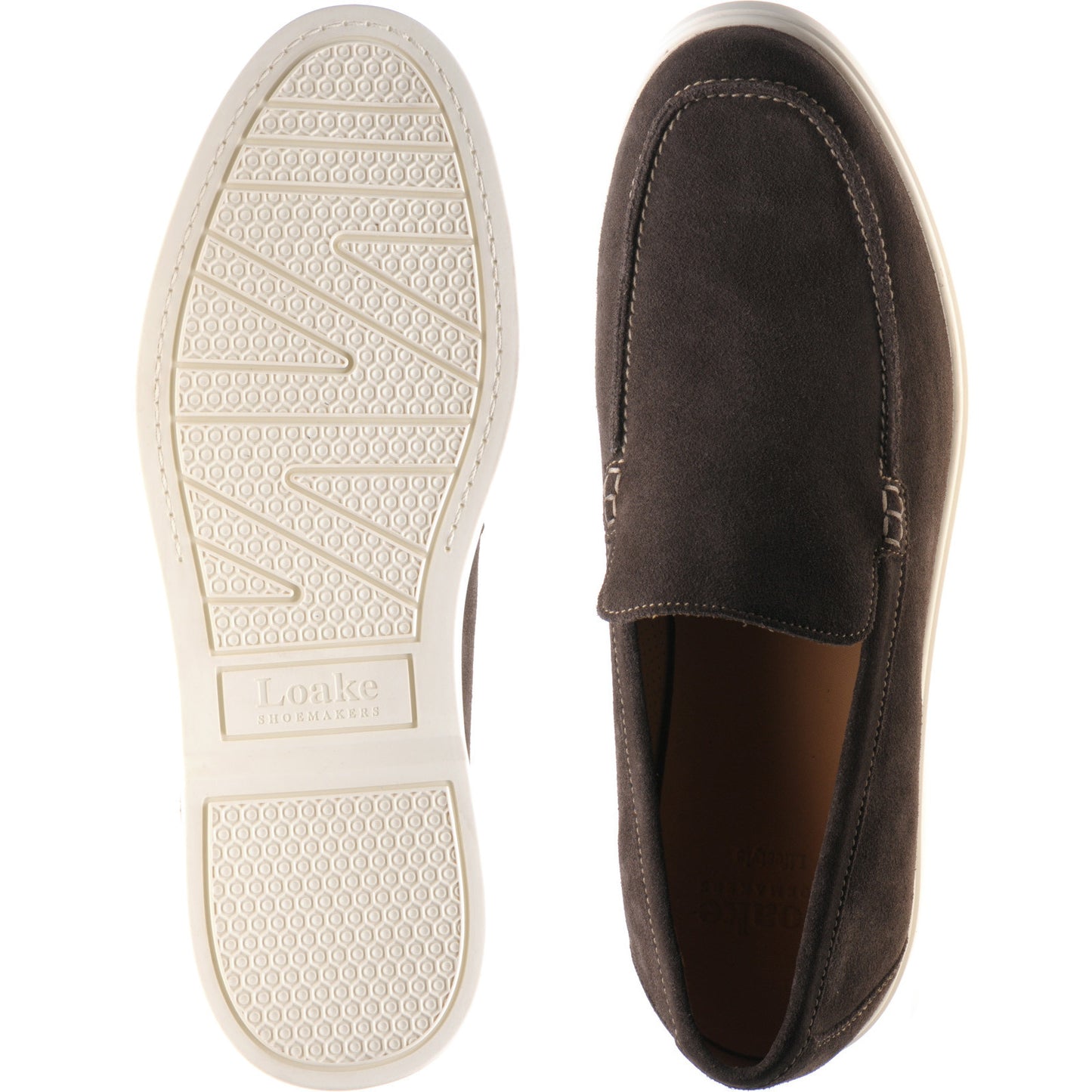 Product image for Loake Tuscany mens rubber-soled loafers in anthracite grey suede