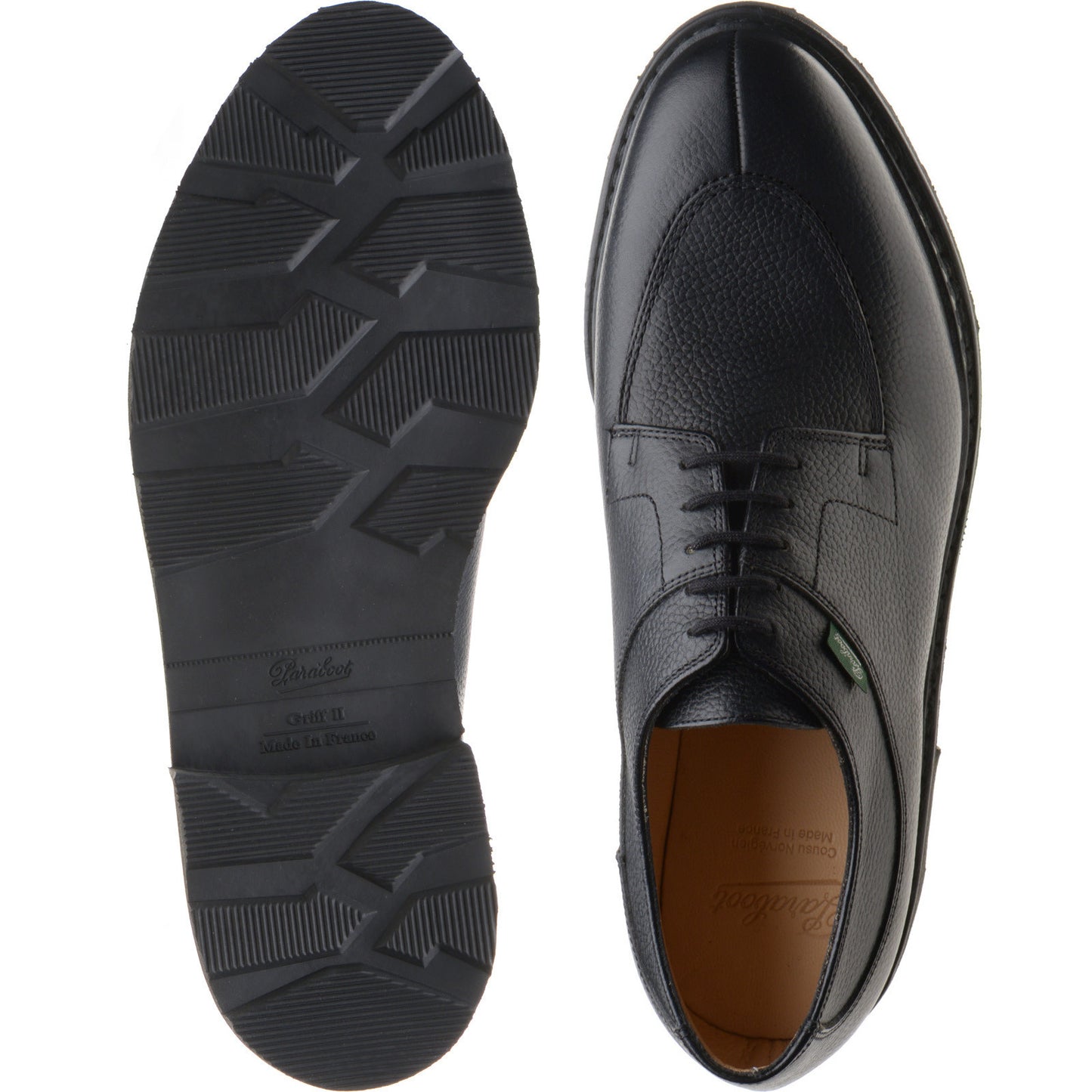 Product image for Paraboot Avignon mens rubber-soled Derby shoes in griff noire