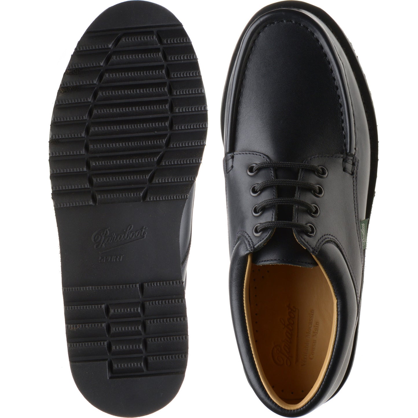 Product image for Paraboot Thiers mens rubber-soled Derby shoes in lisse noir black