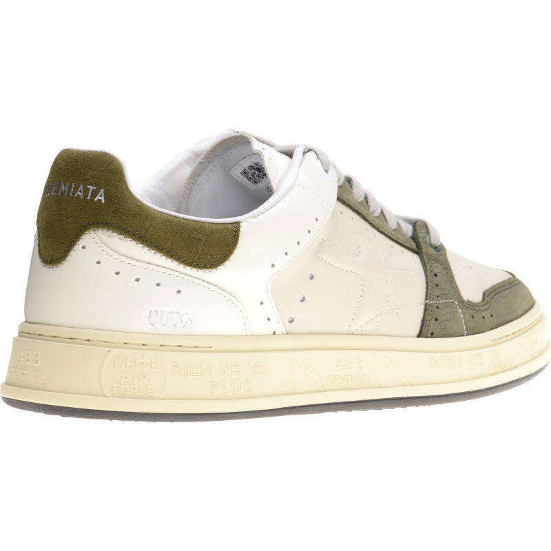 Product image for Premiata Quinn mens rubber-soled trainers in white and green