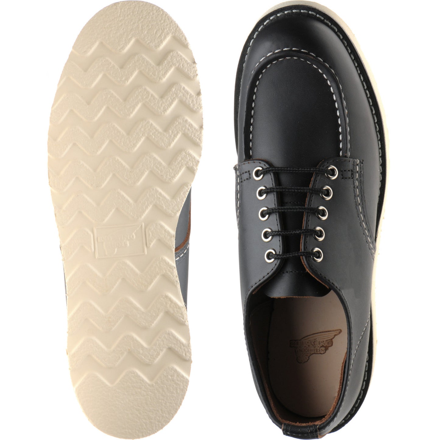 Product image for Red Wing Shop Moc Oxford mens rubber-soled Derby shoes in black prairie (second)