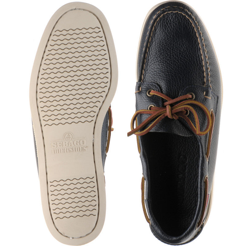 Product image for Sebago Dockside Portland in blue navy grain
