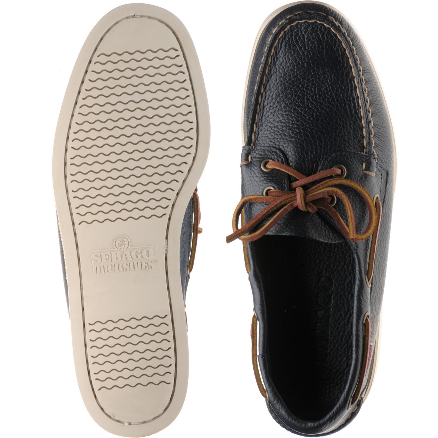 Product image for Sebago Dockside Portland in blue navy grain