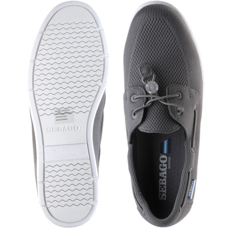 Product image for Sebago Monterey mens rubber-soled deck shoes in dark grey