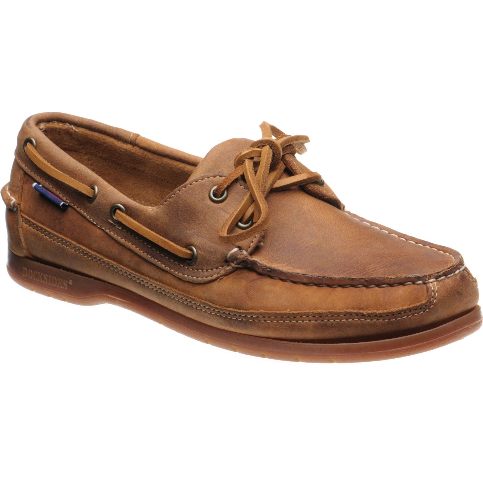 Product image for Sebago Schooner Crazy Horse mens deck shoes in brown and tan