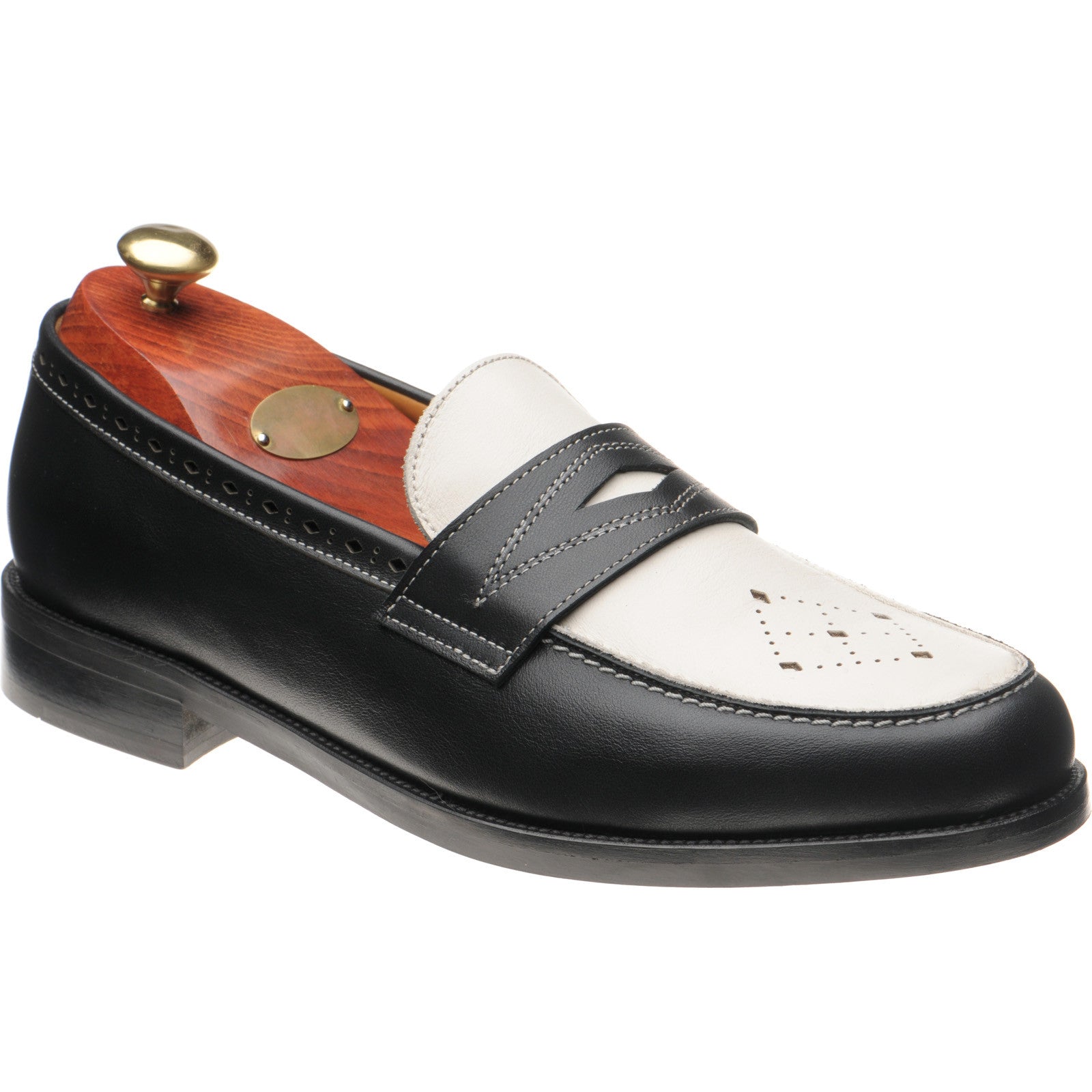 Wildsmith Model 110 mens two-tone rubber-soled loafers in black