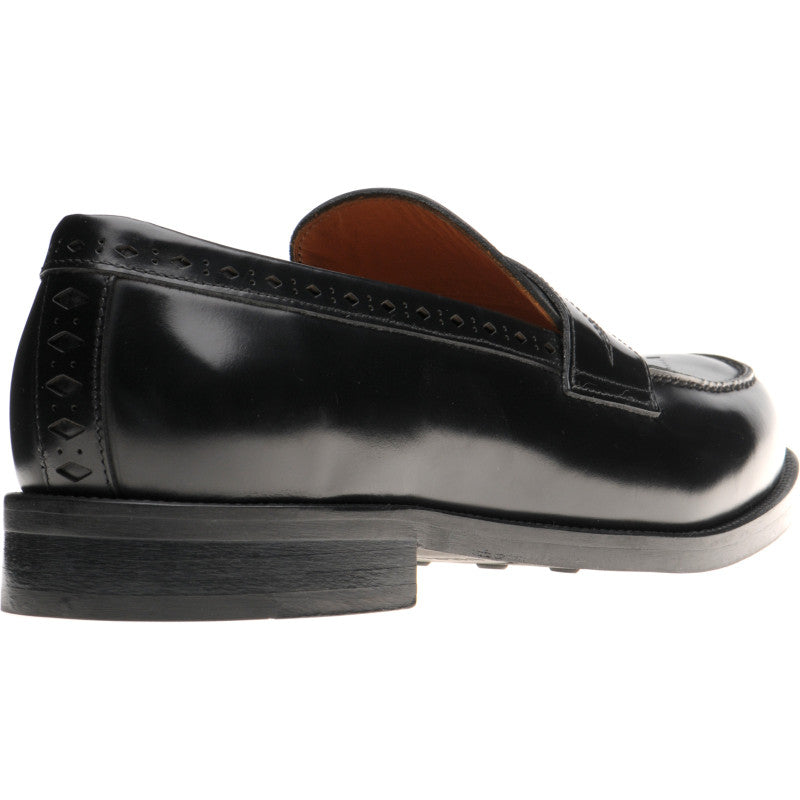 Product image for Wildsmith Model 110 mens two-tone rubber-soled loafers in black polished