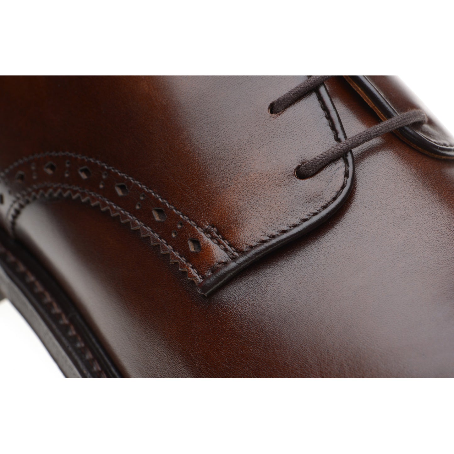 Product image for Wildsmith Model 26 mens rubber-soled Derby shoes in dark brown calf