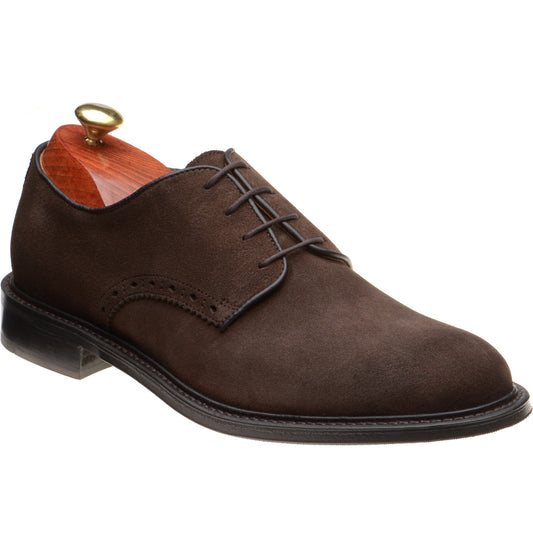Product image for Wildsmith Model 26 mens rubber-soled Derby shoes in dark brown suede