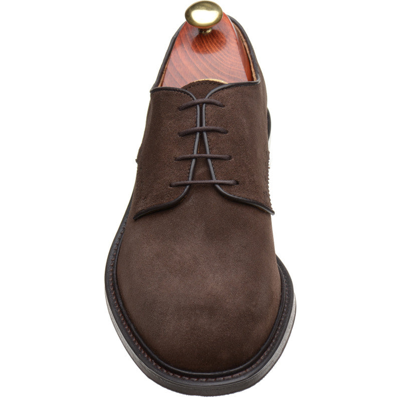 Product image for Wildsmith Model 26 mens rubber-soled Derby shoes in dark brown suede