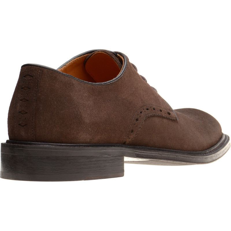 Product image for Wildsmith Model 26 mens rubber-soled Derby shoes in dark brown suede
