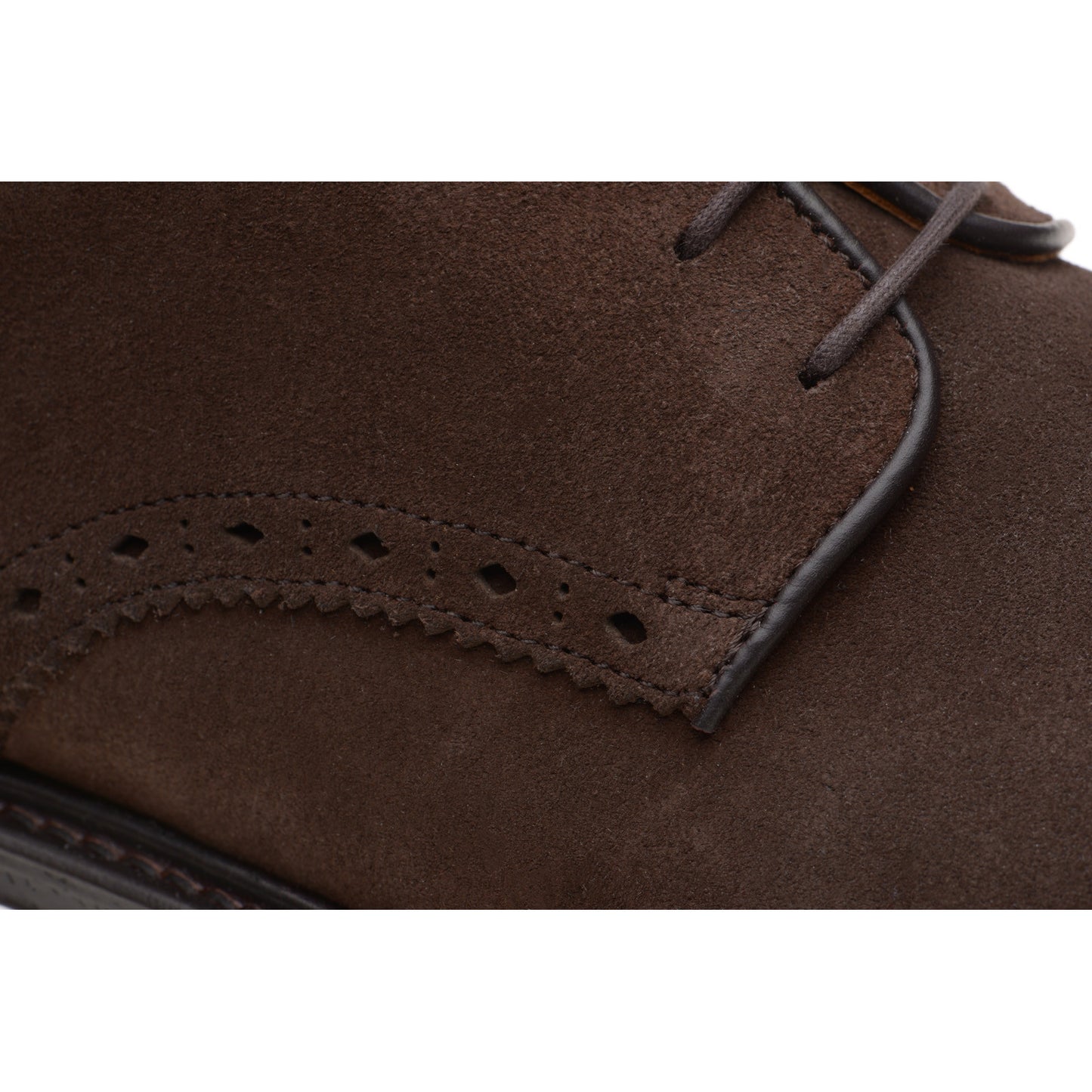 Product image for Wildsmith Model 26 mens rubber-soled Derby shoes in dark brown suede