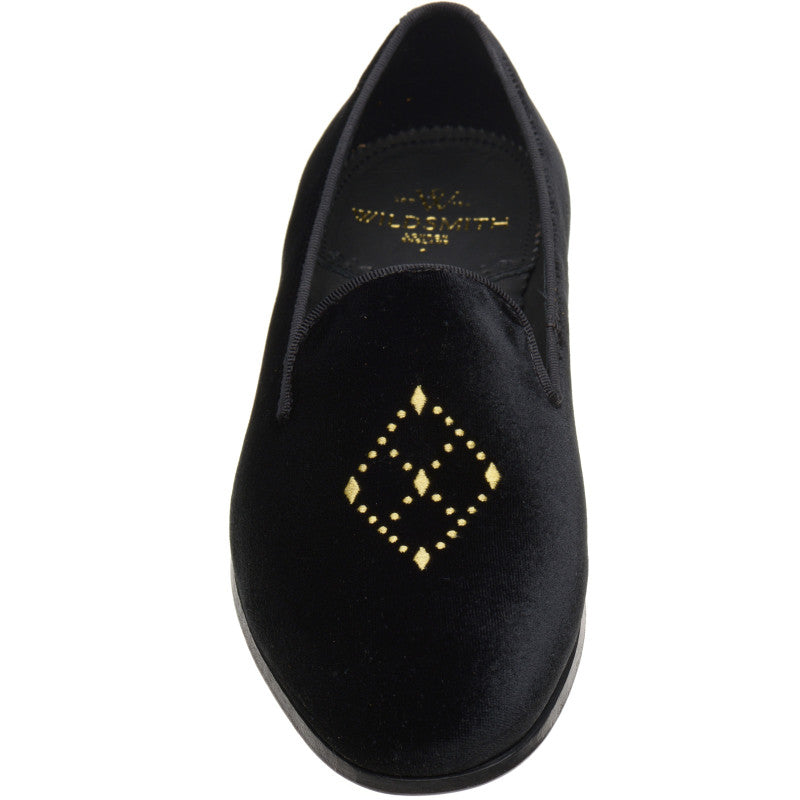 Product image for Wildsmith Model 2 mens house shoes in black velvet