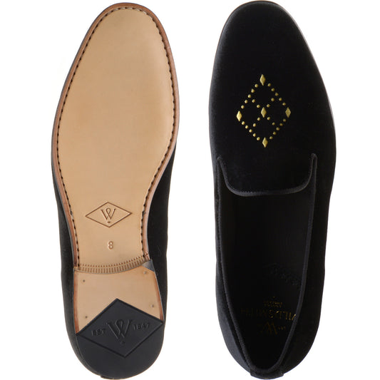 Product image for Wildsmith Model 2 mens house shoes in black velvet
