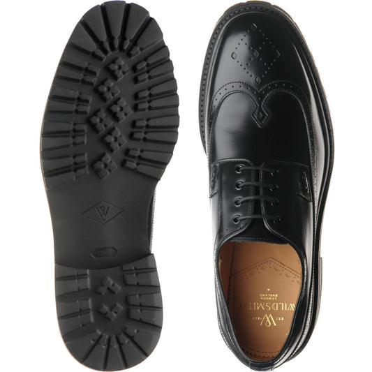 Product image for Wildsmith Model 43 mens rubber-soled brogues in black polished (second)
