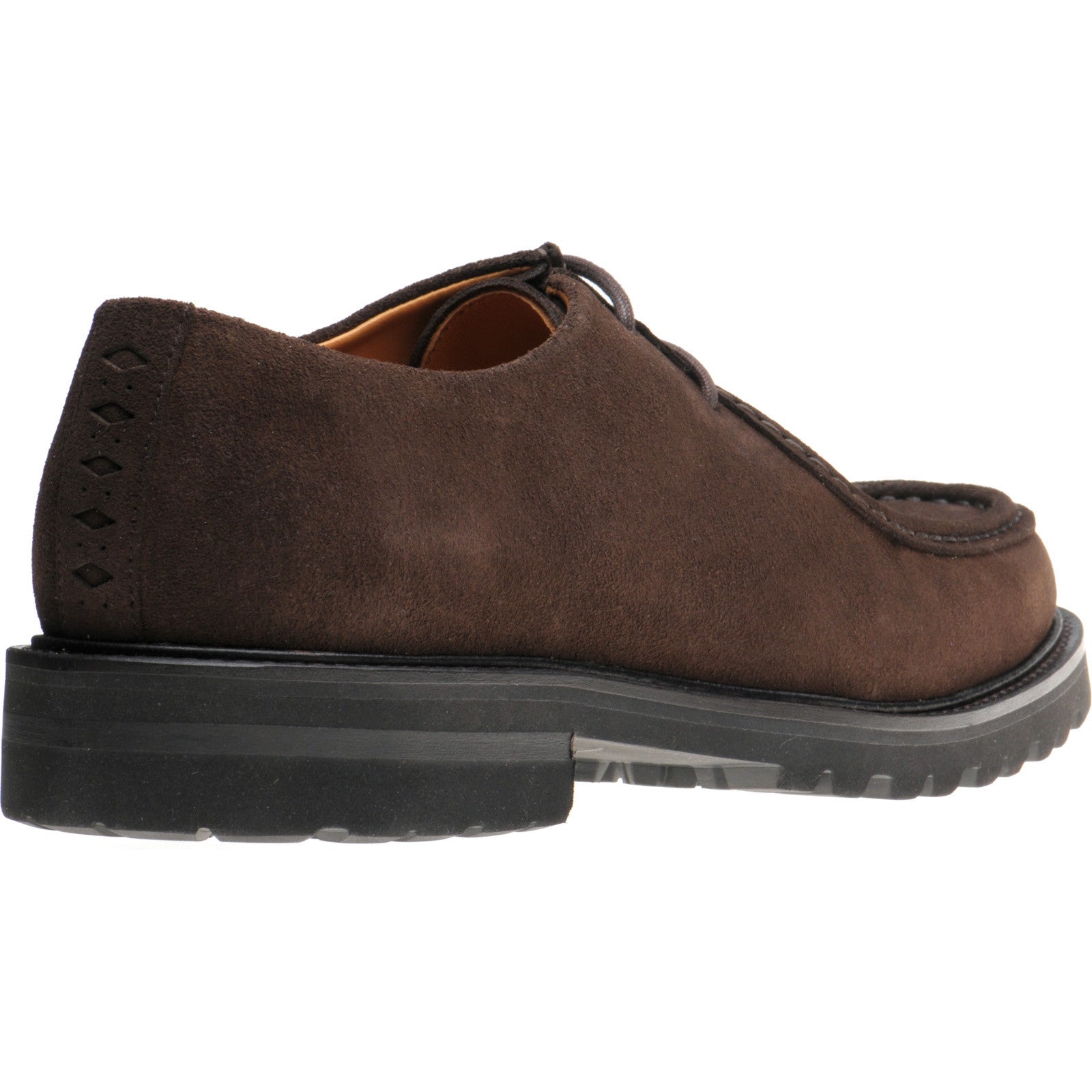 Product image for Wildsmith Model 68 mens rubber-soled Derby shoes in dark brown suede