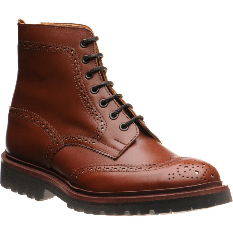 Product image for Wildsmith Wildsmith Stow LW mens rubber-soled brogue boots in marron antique