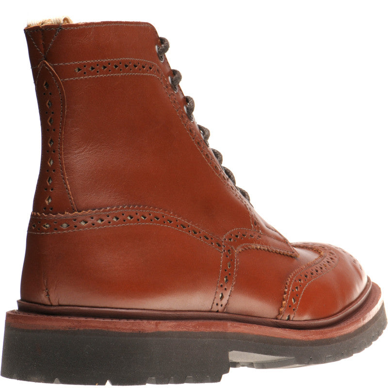 Product image for Wildsmith Wildsmith Stow LW mens rubber-soled brogue boots in marron antique