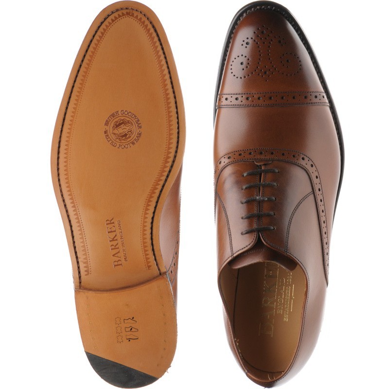 Barker shoes | Barker Professional | Devon semi-brogue in Walnut Calf ...