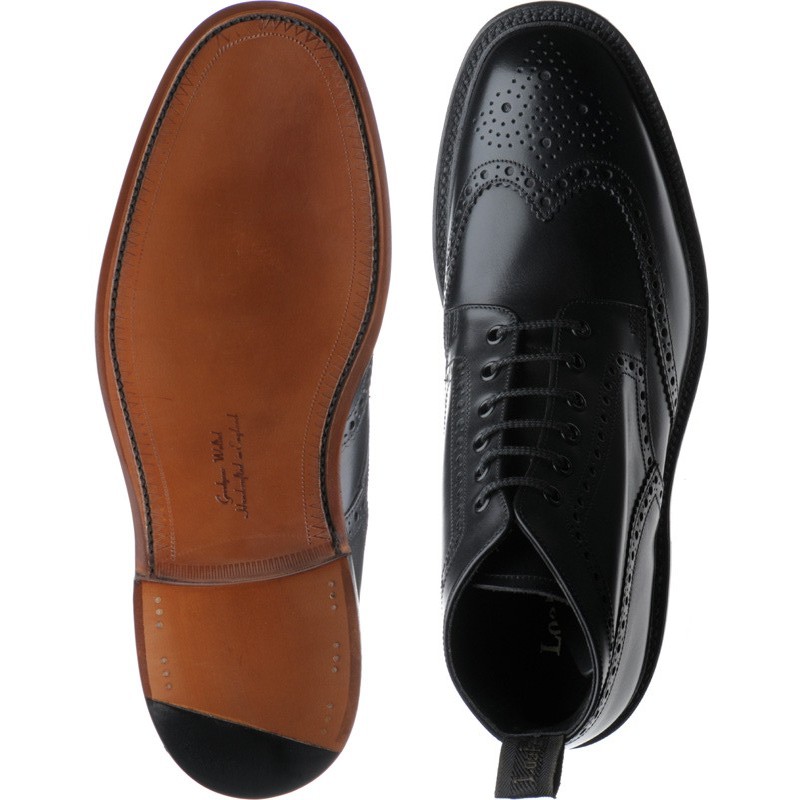 Loake shoes | Loake 1880 Anniversary | Burford brogue boot in Black ...