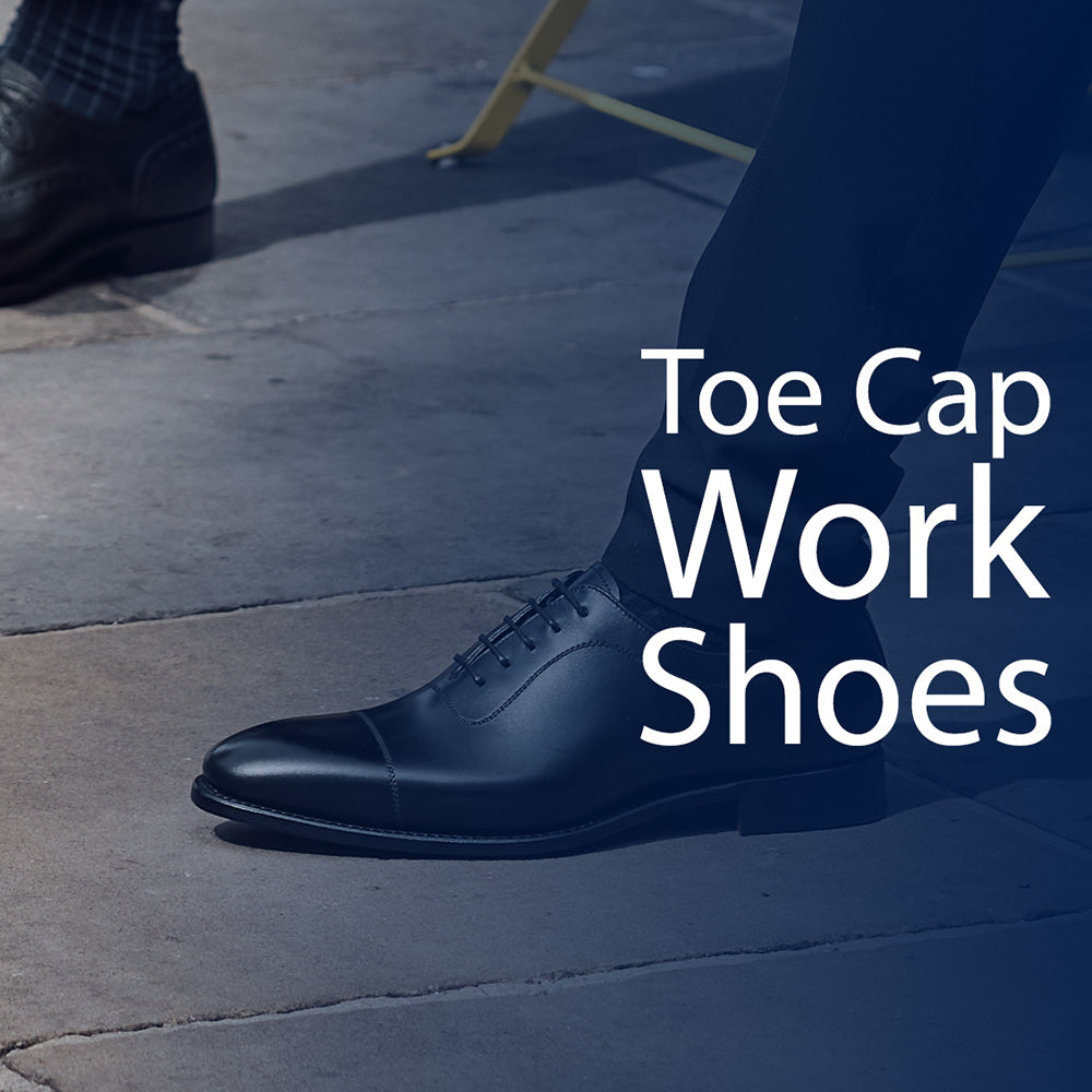 Black Toe Cap Oxford Shoes
