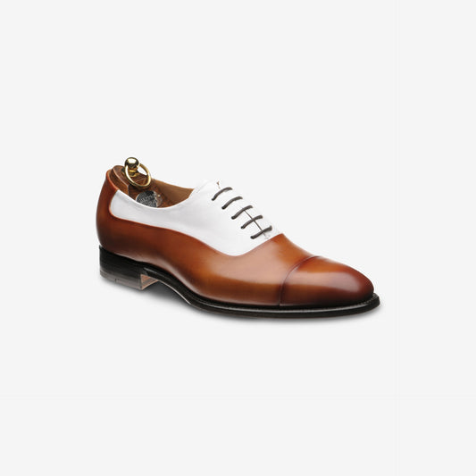 Herring Gusbourne mens two-tone Oxfords in brown and white calf