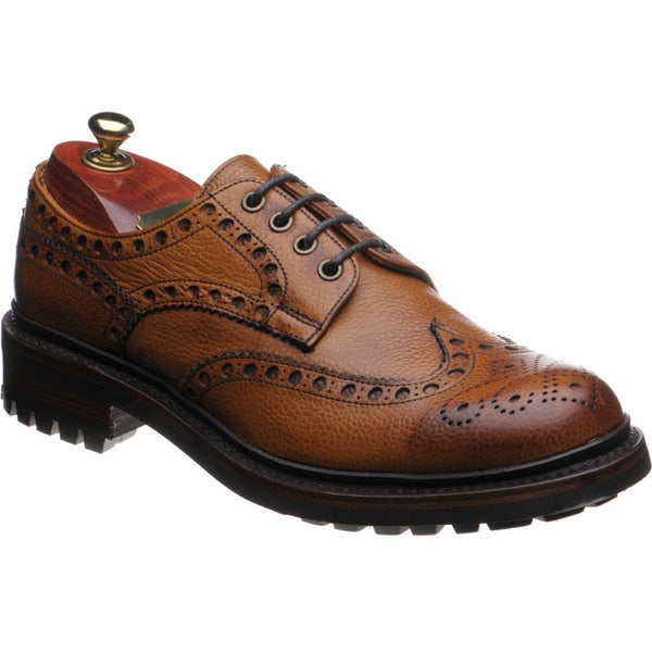 Cheaney Avon C mens rubber-soled brogues in almond grain – Herring