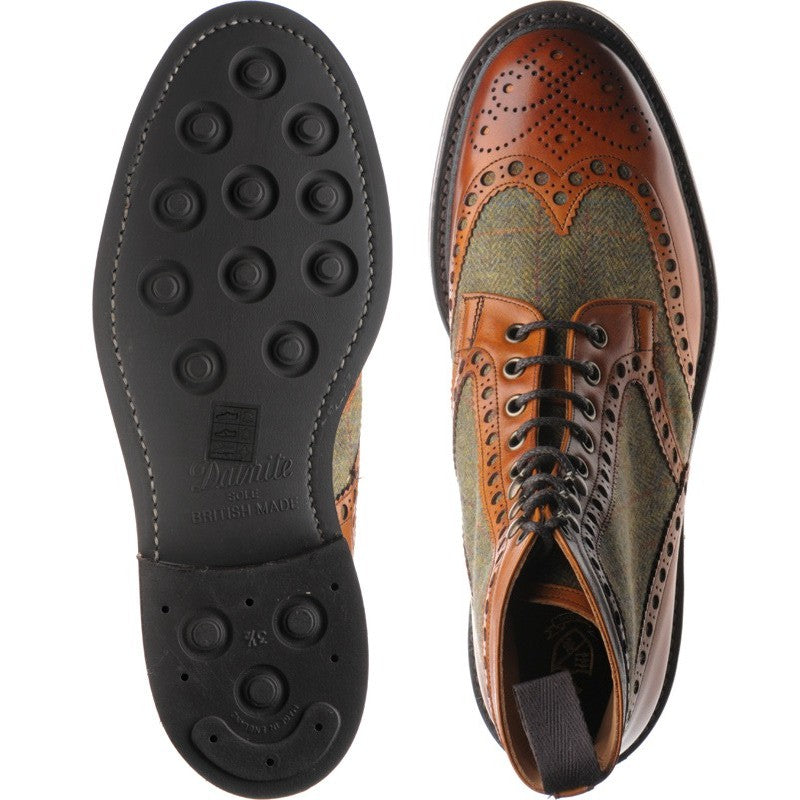 Product image for Herring Exmoor in moorland green tweed and chestnut calf