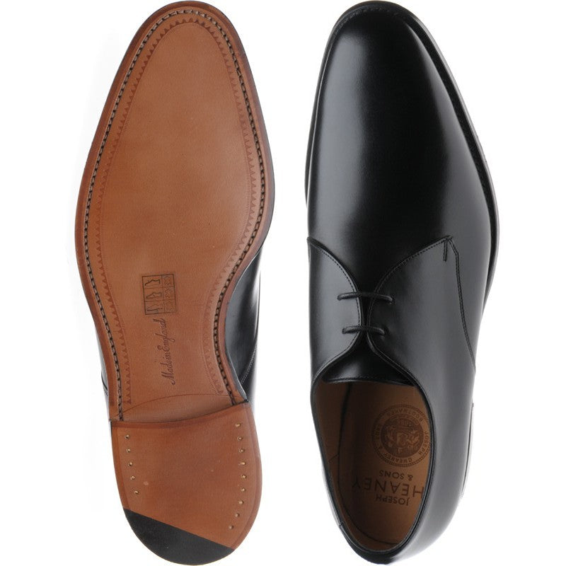 [チーニー] CHEANEY OLD / BLACK 7 Cheaney Old mens Derby shoes in black calf – Herring Shoes