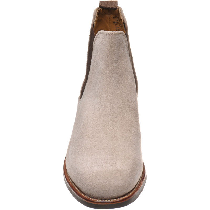 Product image for Herring Sittaford Rubber mens rubber-soled Chelsea boots in stone suede