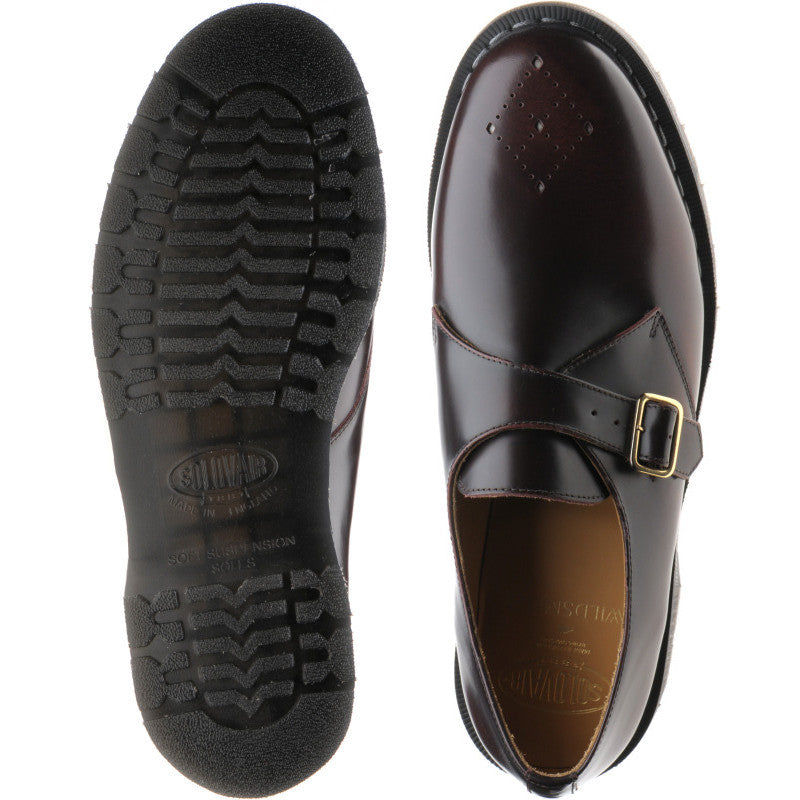Product image for Wildsmith Model Monk mens rubber-soled monk shoes in burgundy rub off