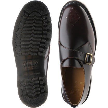 Product image for Wildsmith Model Monk mens rubber-soled monk shoes in burgundy rub off