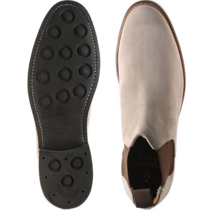 Product image for Herring Sittaford Rubber mens rubber-soled Chelsea boots in stone suede