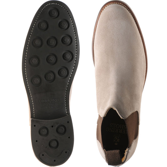 Product image for Herring Sittaford Rubber mens rubber-soled Chelsea boots in stone suede