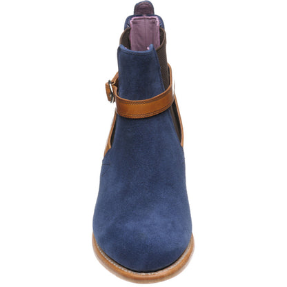 Product image for Barker Alexandra ladies boots in navy suede and cedar strap