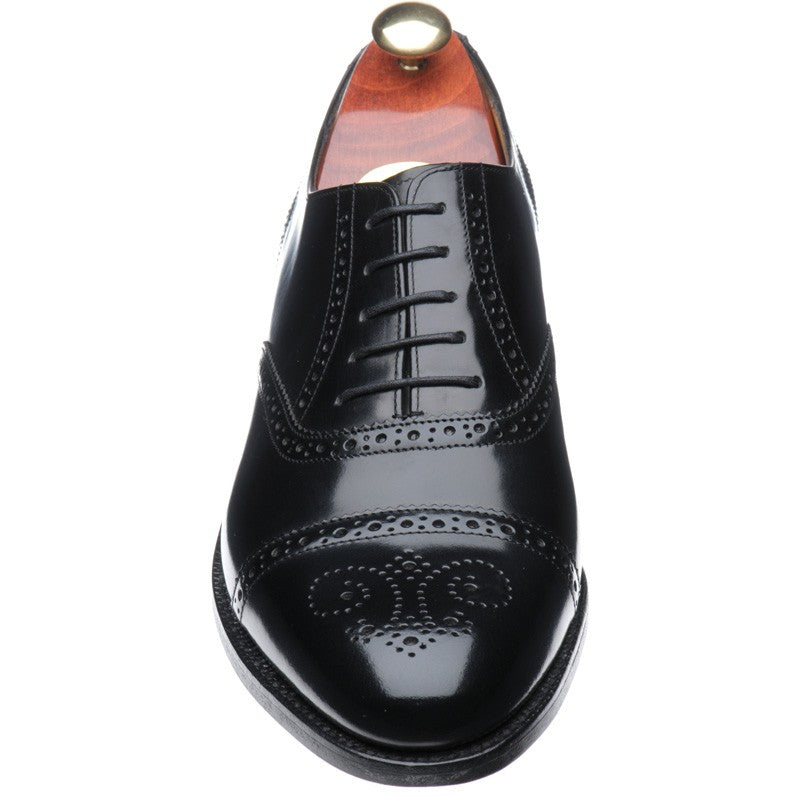 Product image for Barker Alfred mens semi-brogues in black polished (second)