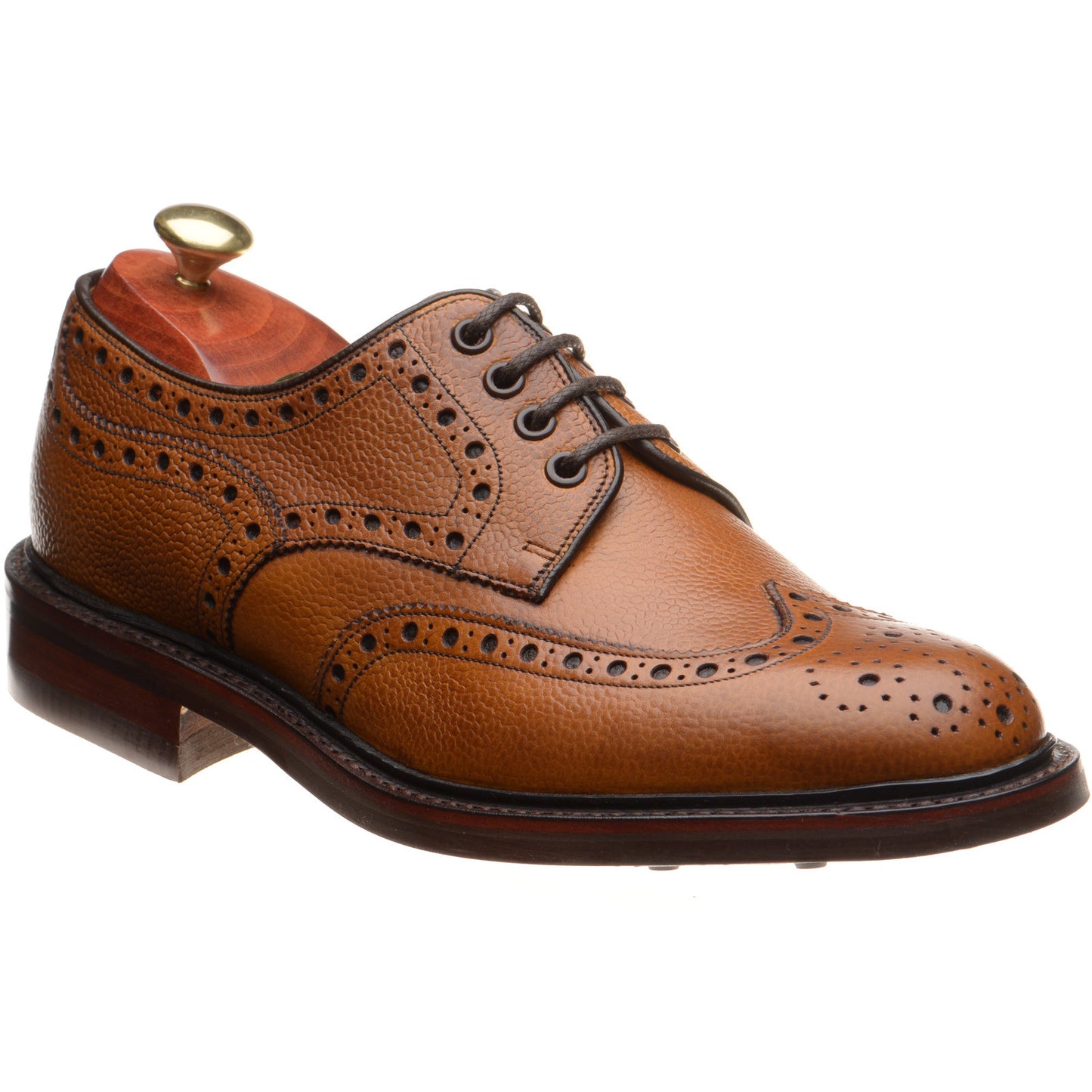 Product image for Barker Kendall mens rubber-soled brogues in cedar highland grain